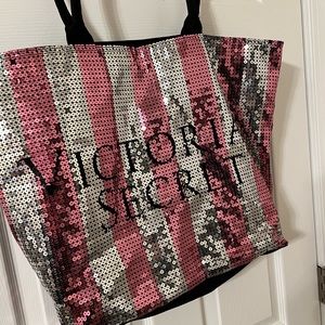 Victoria Secret sequin tote bag